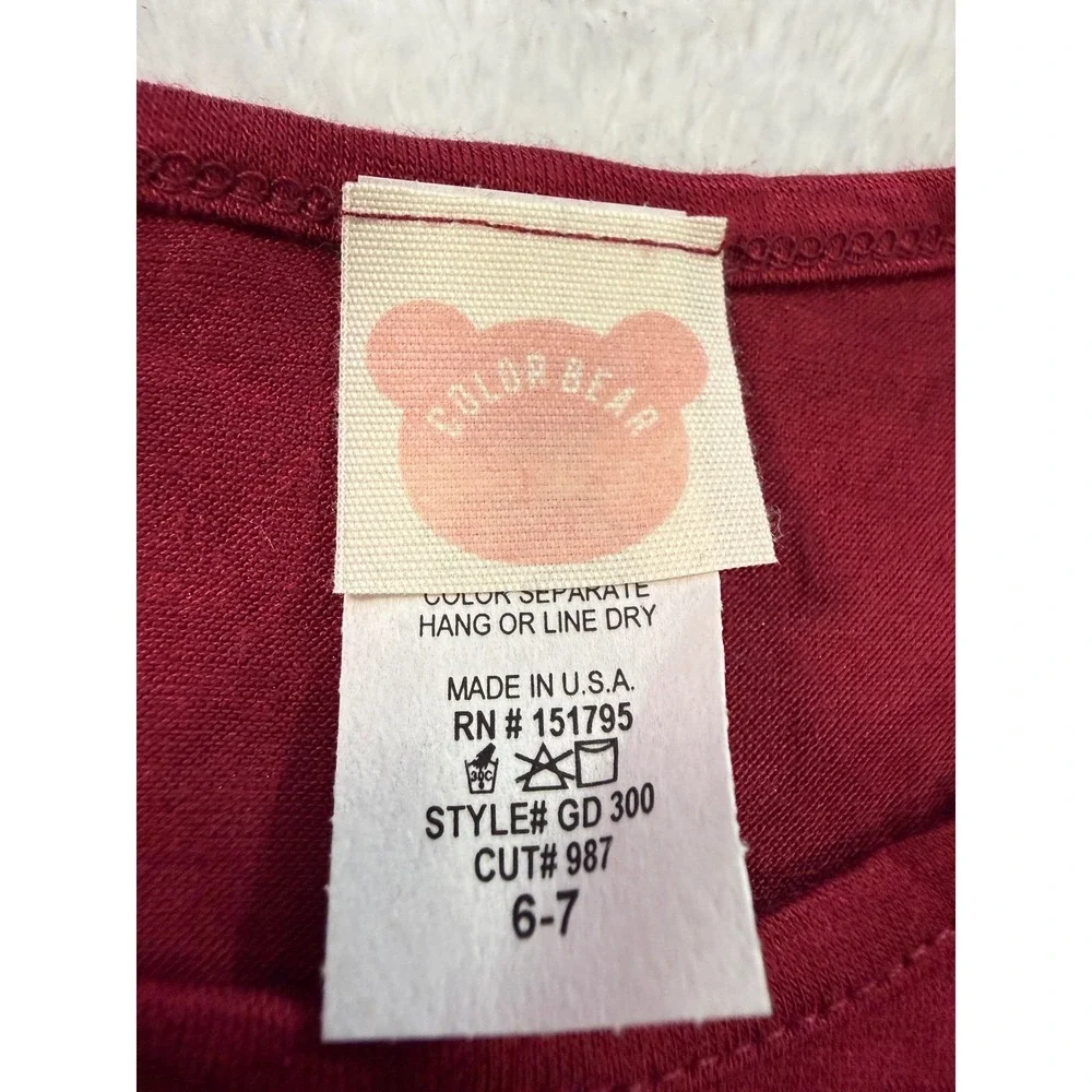 Color Bear Kids Burgundy Rayon Spandex Sleeveless Swing Tank‎ GD 300 Size 6-7